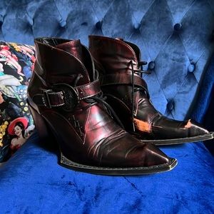 Metallic Red Fluevog Fauvist Fries